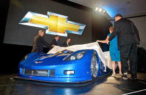 Den nye Chevrolet Corvette Daytona Prototype racer som GM præsenterede på Daytona International Speedway tirsdag.
(Foto: Grand-Am.com)
